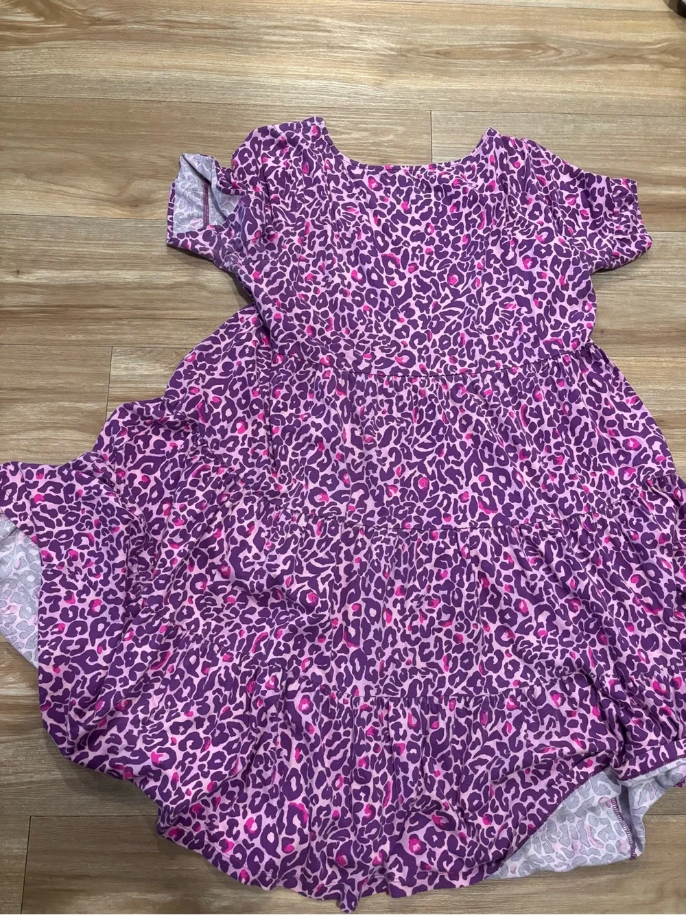 Lilly Pulitzer Purple & Pink Leopard Tiered Dress size XL - Picture 3 of 3